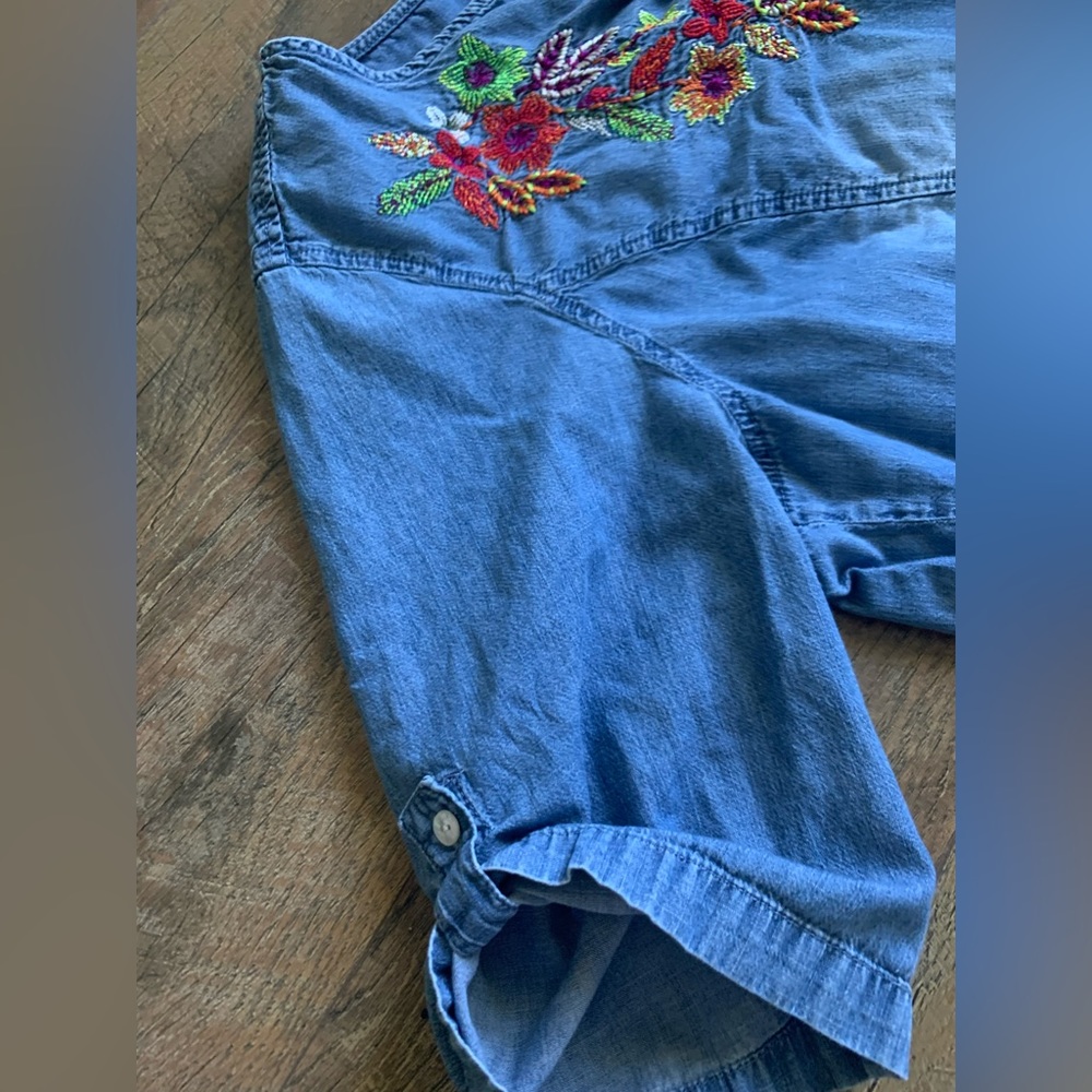 Westbound Blue Blouse with Floral Embroidery - Picture 9 of 10
